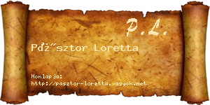 Pásztor Loretta névjegykártya