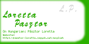 loretta pasztor business card