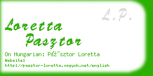 loretta pasztor business card